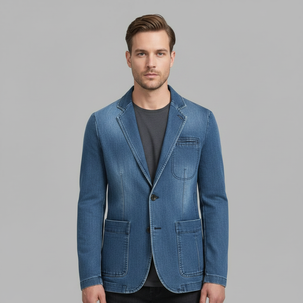 Blazer Denim Sob Medida | Blazer Para Homens Casual Refinado