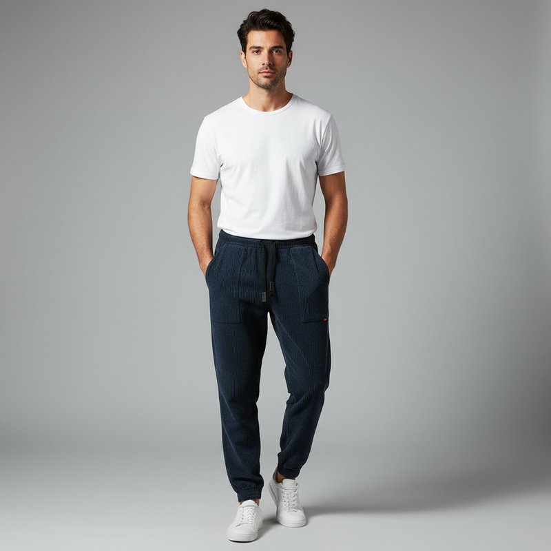Calça Harem Masculina de Veludo Cotelê | Casual Elegante