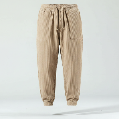 Calça Harem Masculina de Veludo Cotelê | Casual Elegante