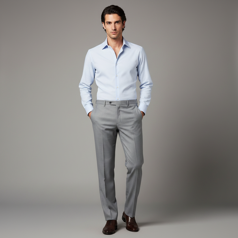 Calça Social Masculina | Corte Reto em Poliéster Durável