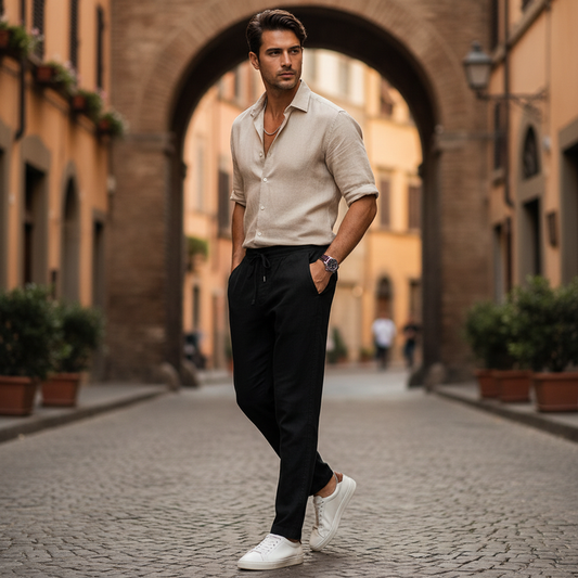 Calça de Linho Masculina | Estilo Clássico de Verão