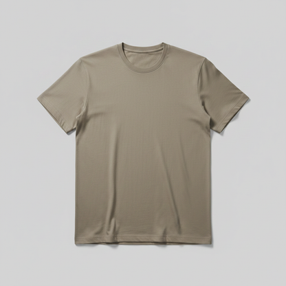 Camisa Manga Curta Homem Taupe | T-Shirt Masculino Algodão