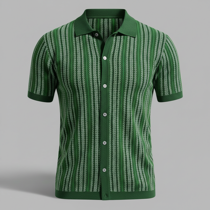Camisa Polo Chevron Masculina Respirável | Camisas Manga Curta Homem