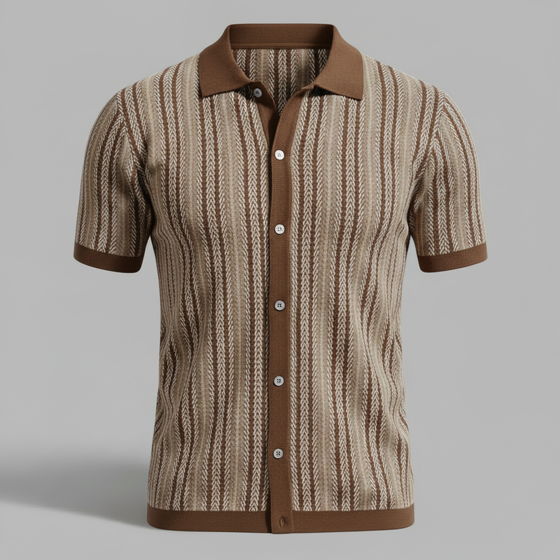 Camisa Polo Chevron Masculina Respirável | Camisas Manga Curta Homem