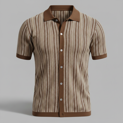 Camisa Polo Chevron Masculina Respirável | Camisas Manga Curta Homem