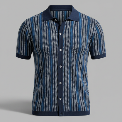 Camisa Polo Chevron Masculina Respirável | Camisas Manga Curta Homem
