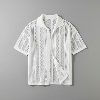 Camisa Tricô Masculina Enzo | Manga Curta e Gola Clássica