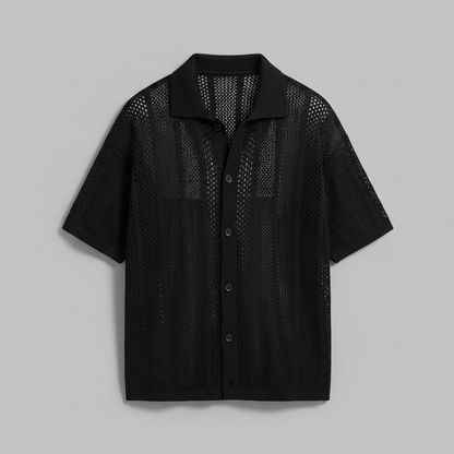 Camisa Tricô Masculina Enzo | Manga Curta e Gola Clássica