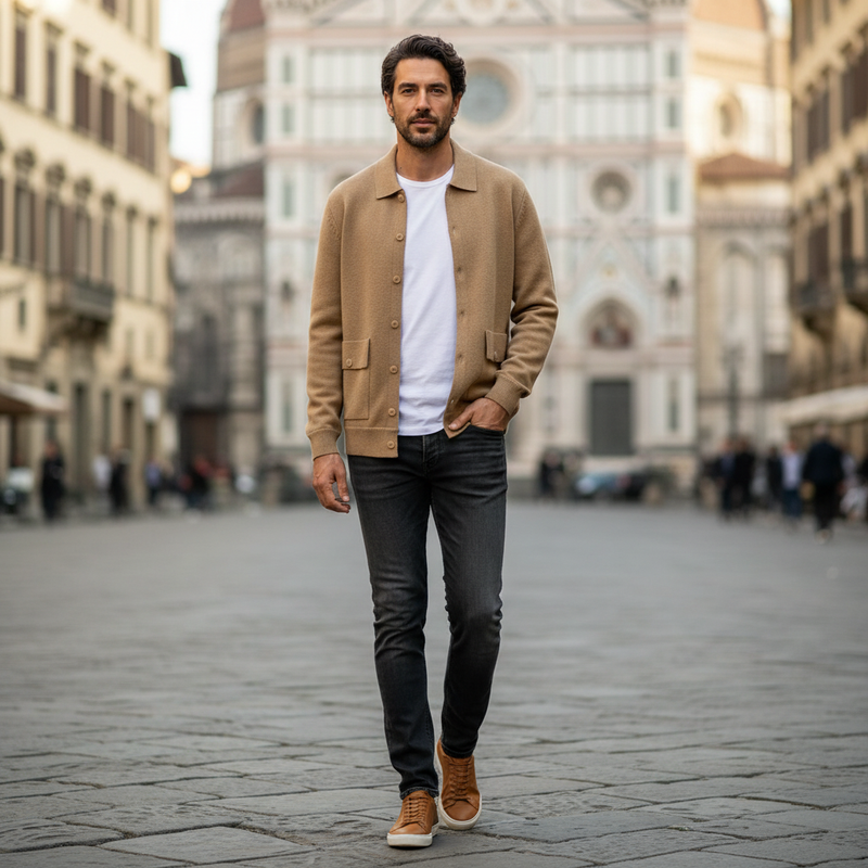 Cardigã Ronan de Tricô Denso | Suéter Masculino