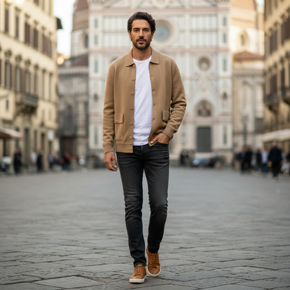 Cardigã Ronan de Tricô Denso | Suéter Masculino