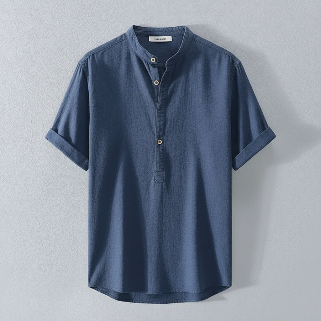 Camisa Capri | Camisa de Linho Masculina Casual Manga Curta