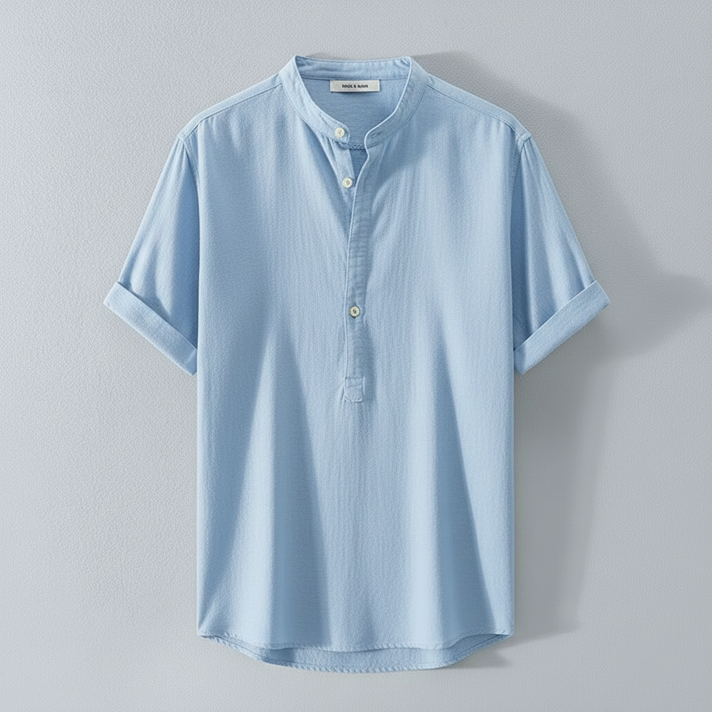 Camisa Capri | Camisa de Linho Masculina Casual Manga Curta