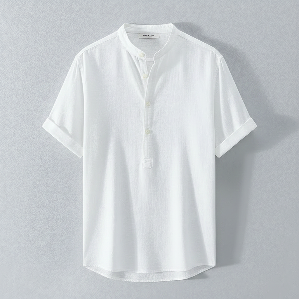 Camisa Capri | Camisa de Linho Masculina Casual Manga Curta