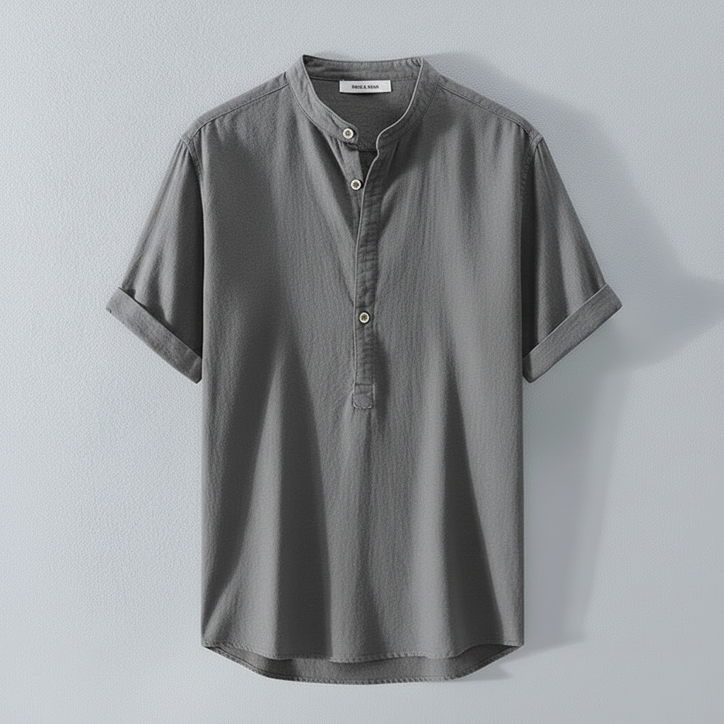 Camisa Capri | Camisa de Linho Masculina Casual Manga Curta