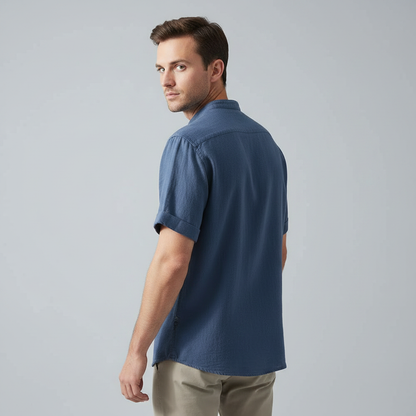 Camisa Capri | Camisa de Linho Masculina Casual Manga Curta