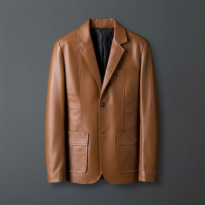 Jaqueta de Couro Clássica Masculina | Casacos Homem