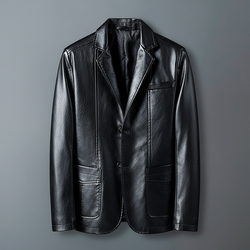 Jaqueta de Couro Clássica Masculina | Casacos Homem