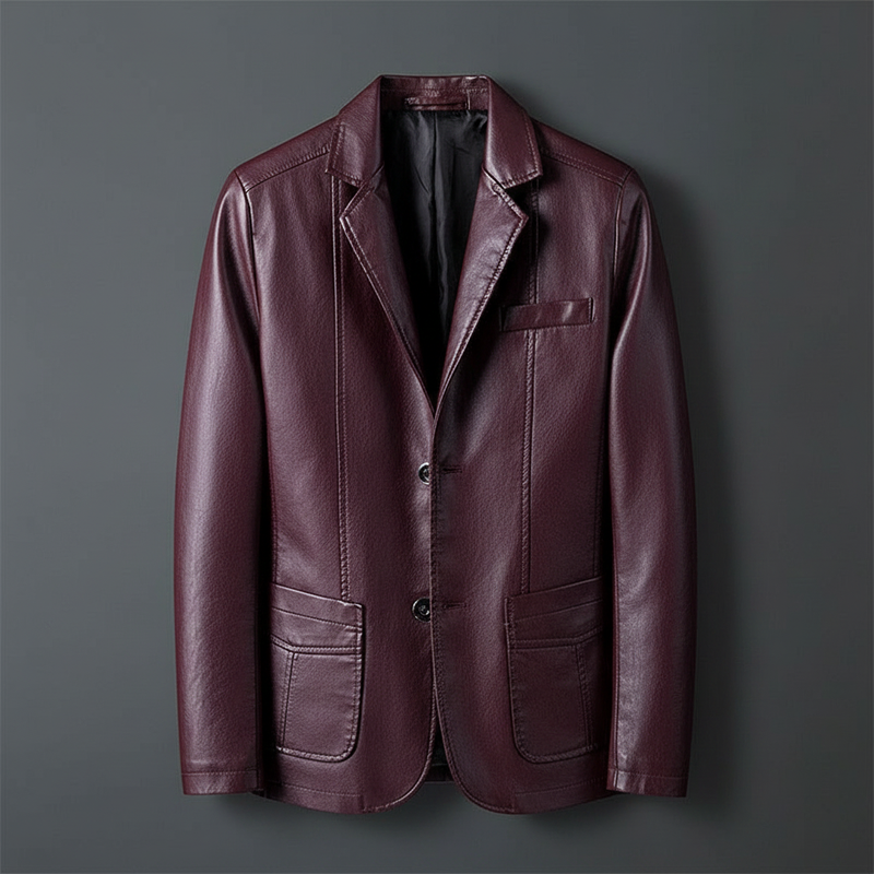 Jaqueta de Couro Clássica Masculina | Casacos Homem