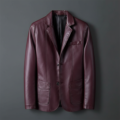Jaqueta de Couro Clássica Masculina | Casacos Homem