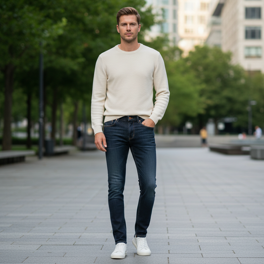 Calça Jeans Masculina Confortável | Denim Clássico