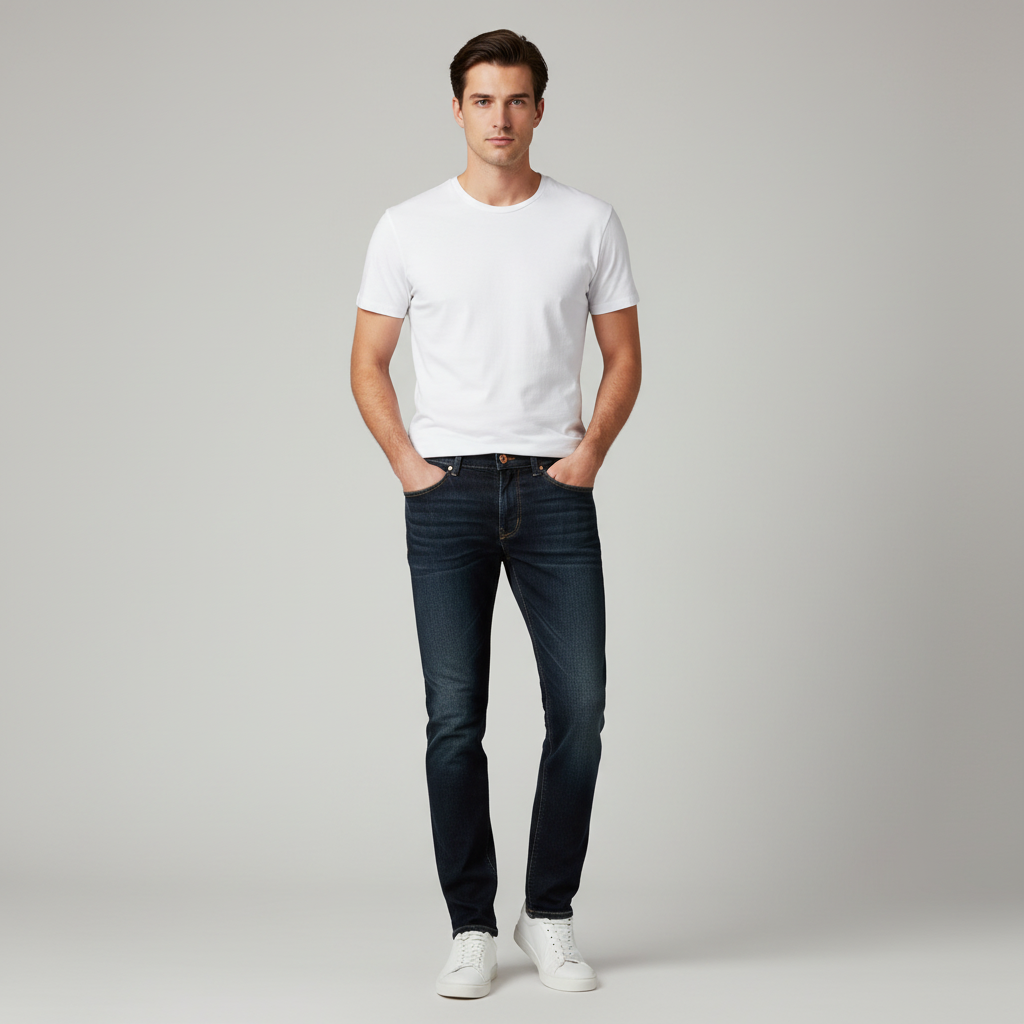 Calça Jeans Masculina Confortável | Denim Clássico