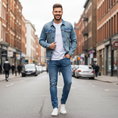 Calça Jeans Liam | Slim Fit Casual com Rasgos