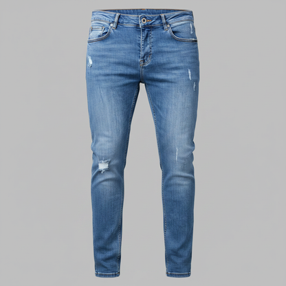 Calça Jeans Liam | Slim Fit Casual com Rasgos