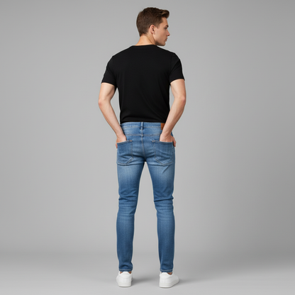 Calça Jeans Liam | Slim Fit Casual com Rasgos
