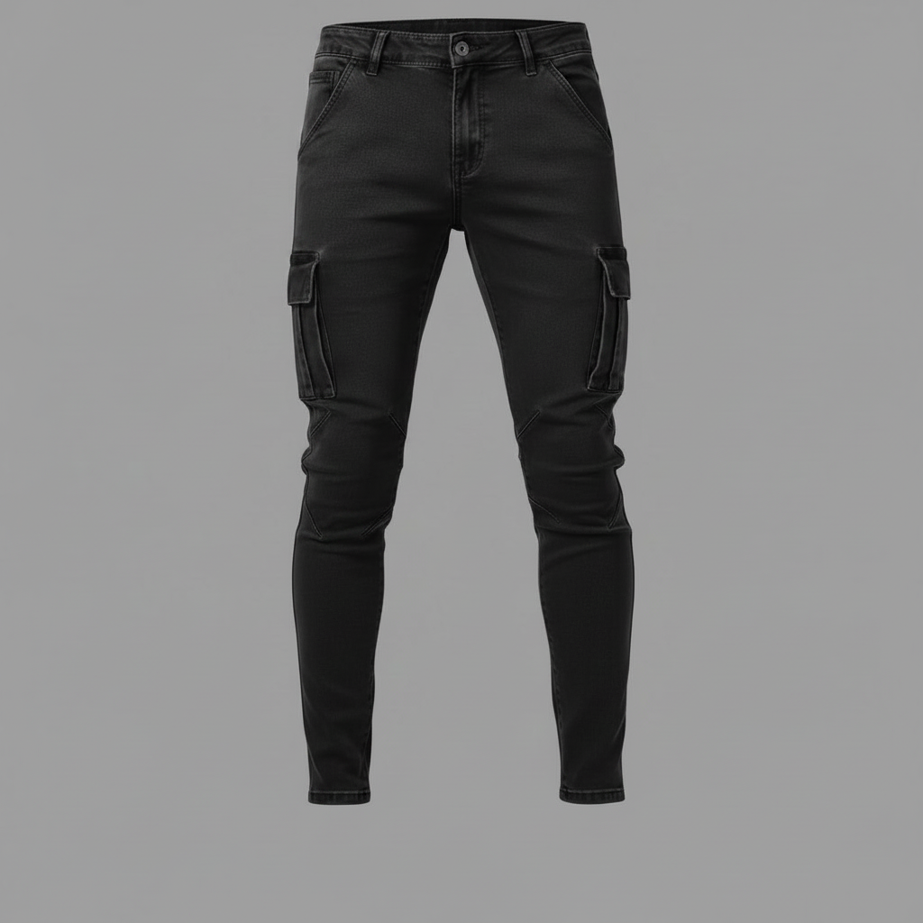 Calças de Ganga Homem Cargo com Múltiplos Bolsos | Moda Masculina