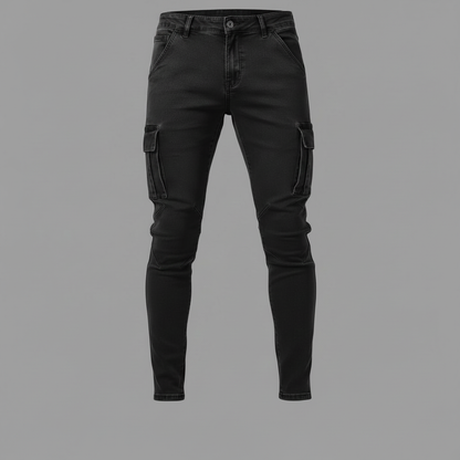 Calças de Ganga Homem Cargo com Múltiplos Bolsos | Moda Masculina