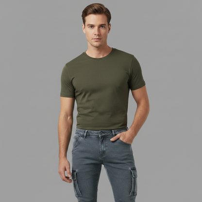 Calças de Ganga Homem Cargo com Múltiplos Bolsos | Moda Masculina