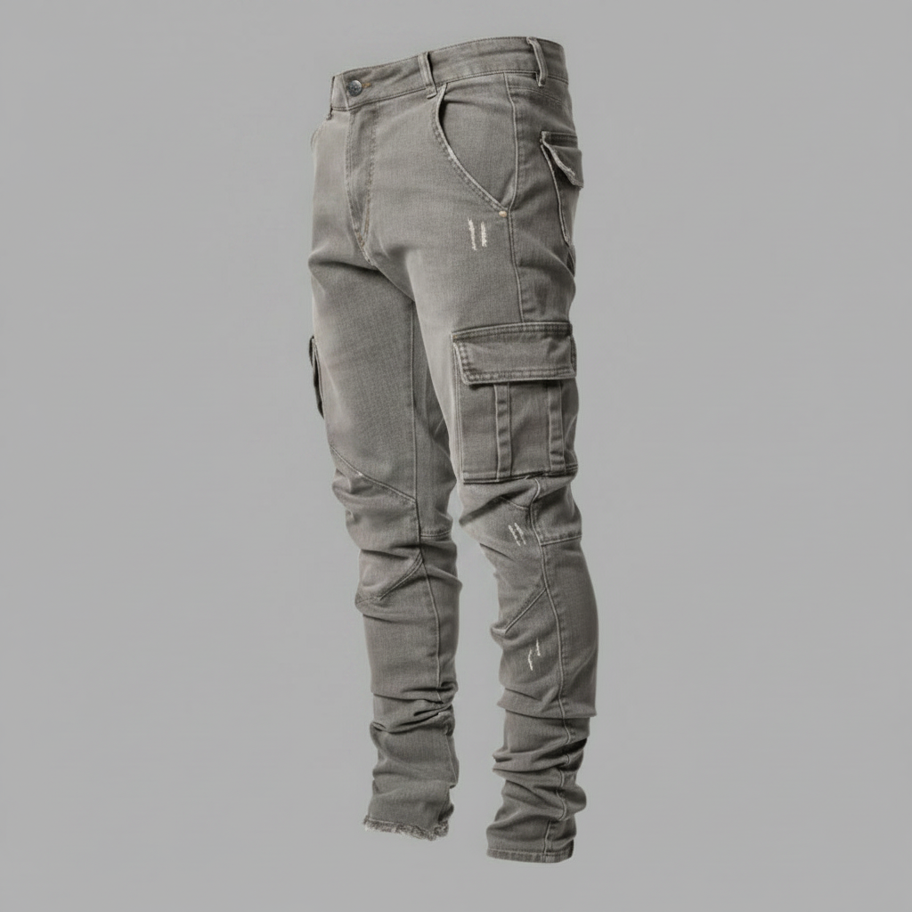Calças Cargo Slim Fit Masculinas | Calças de Ganga Homem