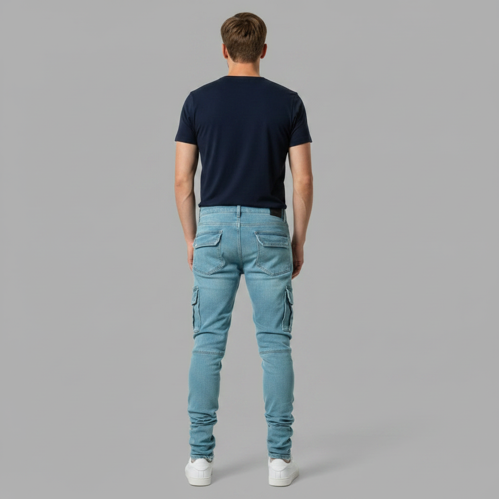 Calças Cargo Slim Fit Masculinas | Calças de Ganga Homem