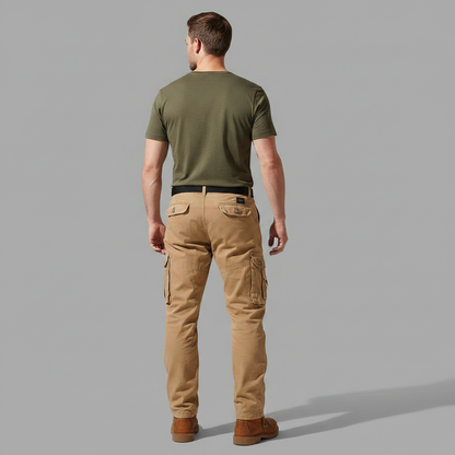 Calças Cargo Homem Relaxadas com Punhos Ajustáveis | Calças de Trabalho
