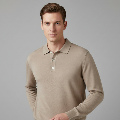 Camisa Polo Manga Longa Masculina | Camisa Casual para Homem