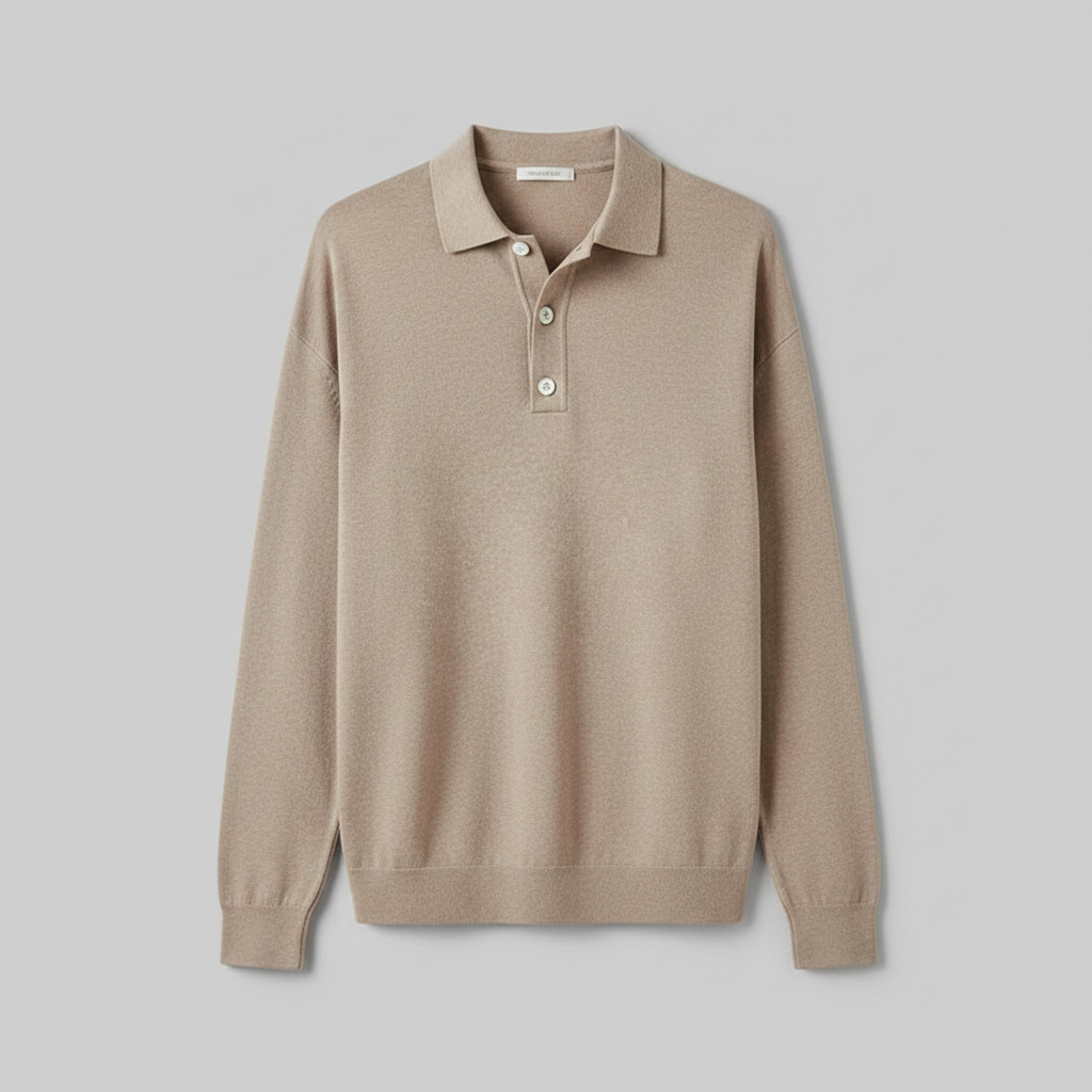 Camisa Polo Manga Longa Masculina | Camisa Casual para Homem