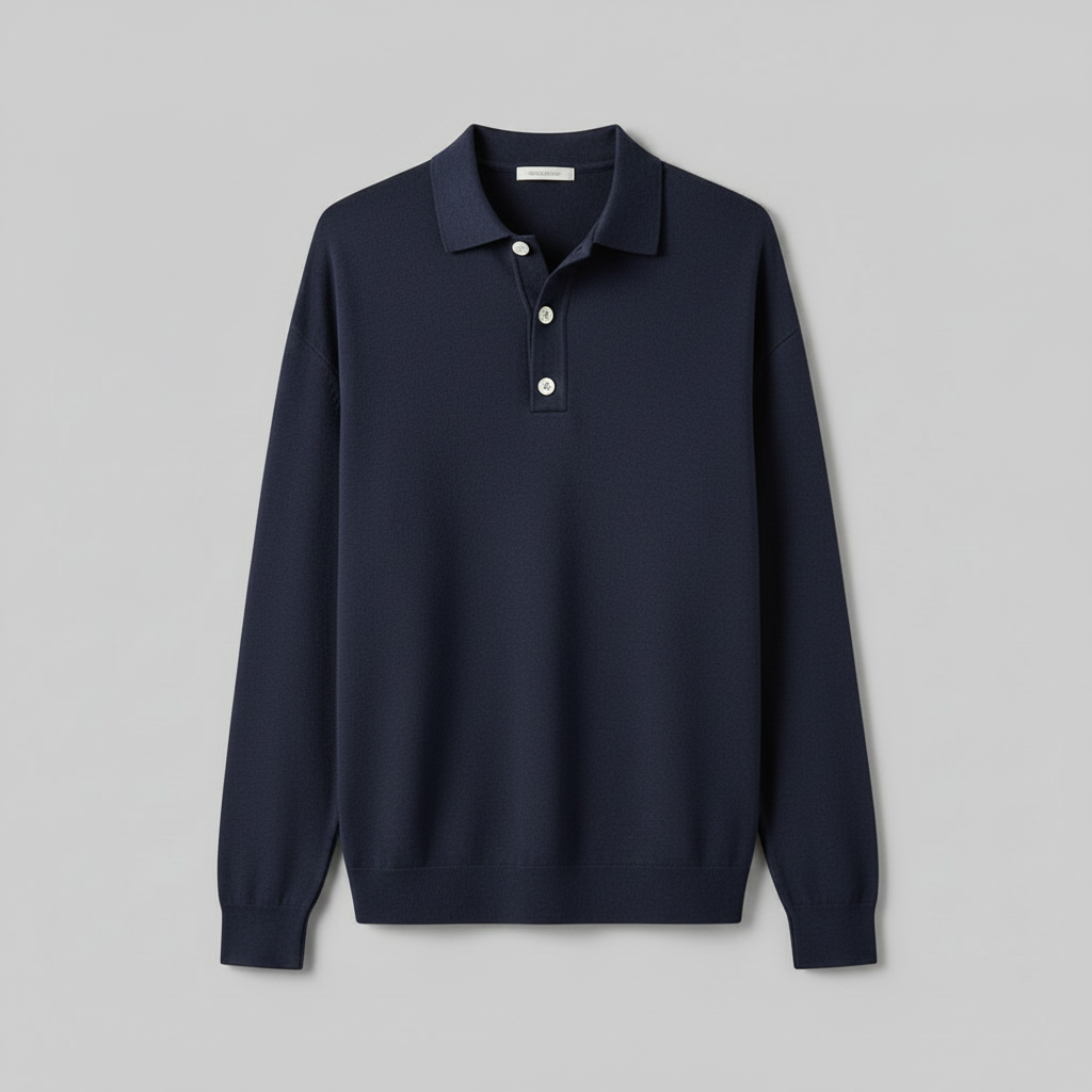 Camisa Polo Manga Longa Masculina | Camisa Casual para Homem