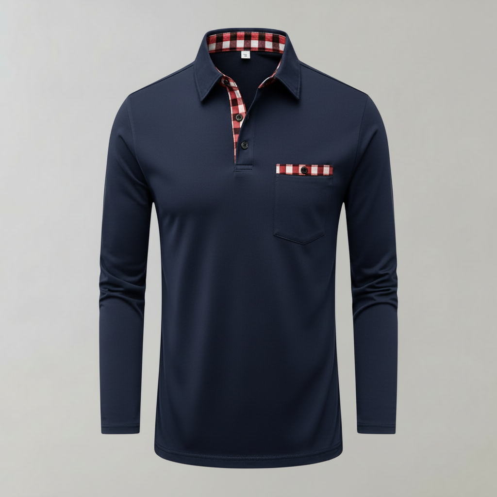 Camisa Polo Manga Longa Masculina | Camisa Casual para Homem