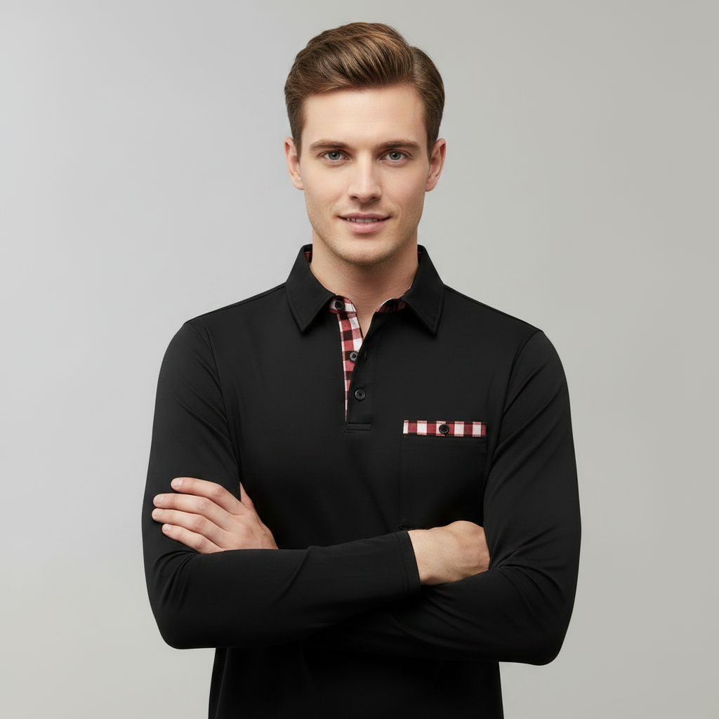 Camisa Polo Manga Longa Masculina | Camisa Casual para Homem