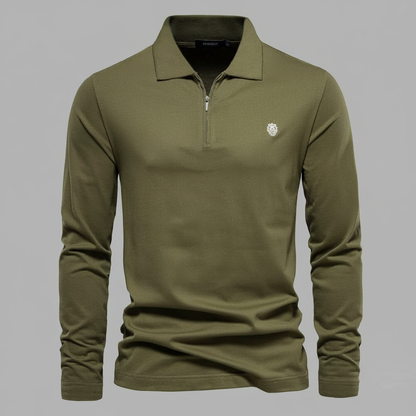 Camisa Polo Manga Longa Masculina com Zíper | Polos para Homem