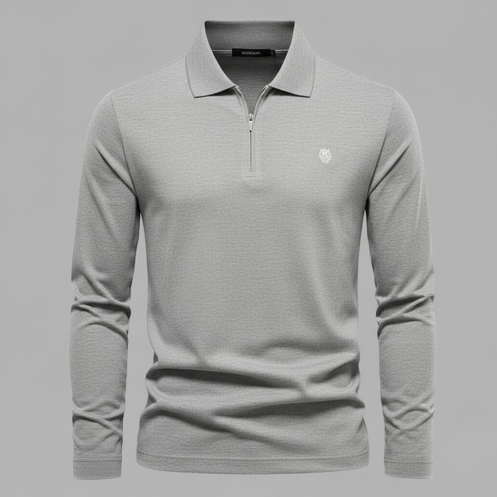 Camisa Polo Manga Longa Masculina com Zíper | Polos para Homem