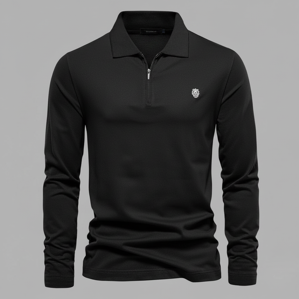 Camisa Polo Manga Longa Masculina com Zíper | Polos para Homem