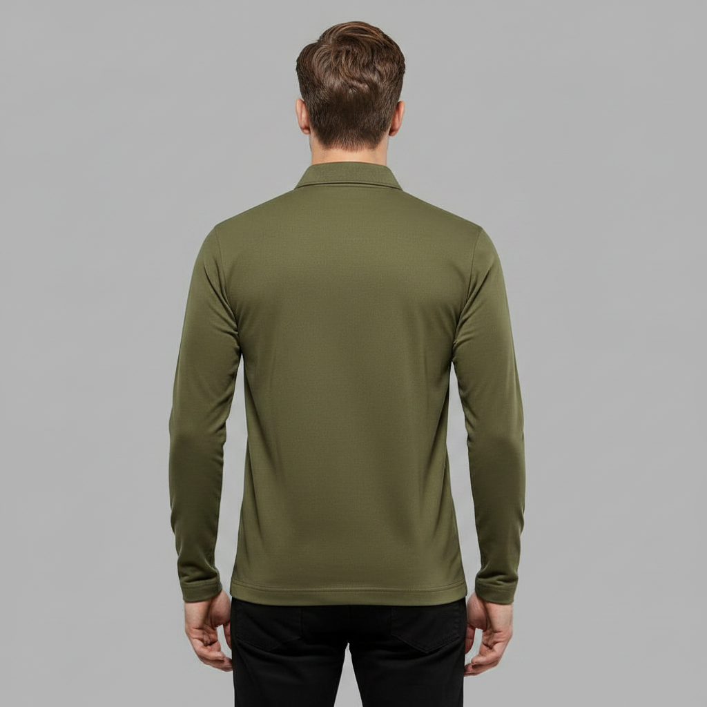 Camisa Polo Manga Longa Masculina com Zíper | Polos para Homem