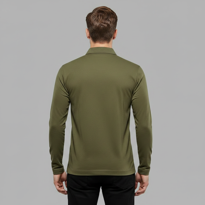 Camisa Polo Manga Longa Masculina com Zíper | Polos para Homem