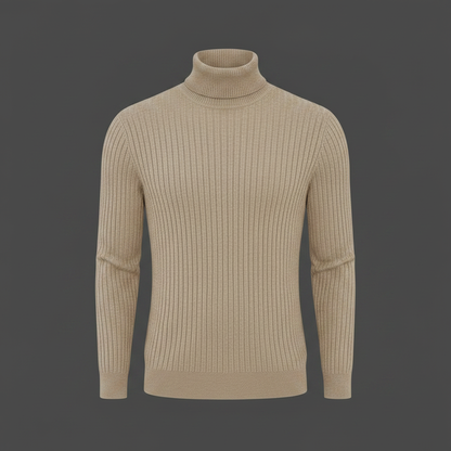 Suéter Masculino Gola Alta Canelado Slim Fit | Moda Masculina