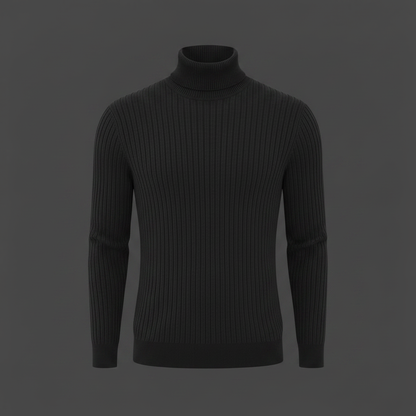 Suéter Masculino Gola Alta Canelado Slim Fit | Moda Masculina